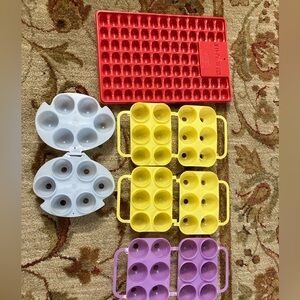 Jello-O Jigglers Easter Egg Molds, Lot of 4 with BONUS Jello Beans Mold